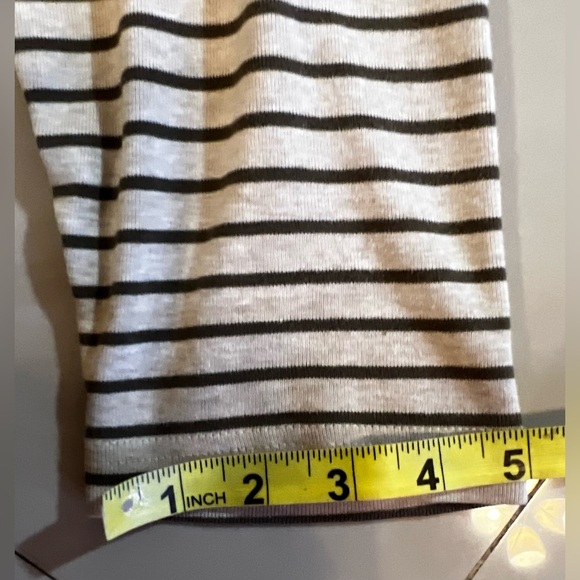 LAUREN RALPH LAUREN SWEATER TOP 3/4 SLEEVE‎ BEIGE WITH STRIPES OLIVE GREEN L - Picture 4 of 16